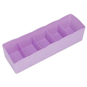 ↑Kunststoff Schublade Organizer BH Unterwäsche Socken Würfel Korb mit 5 Gittern (lila)-